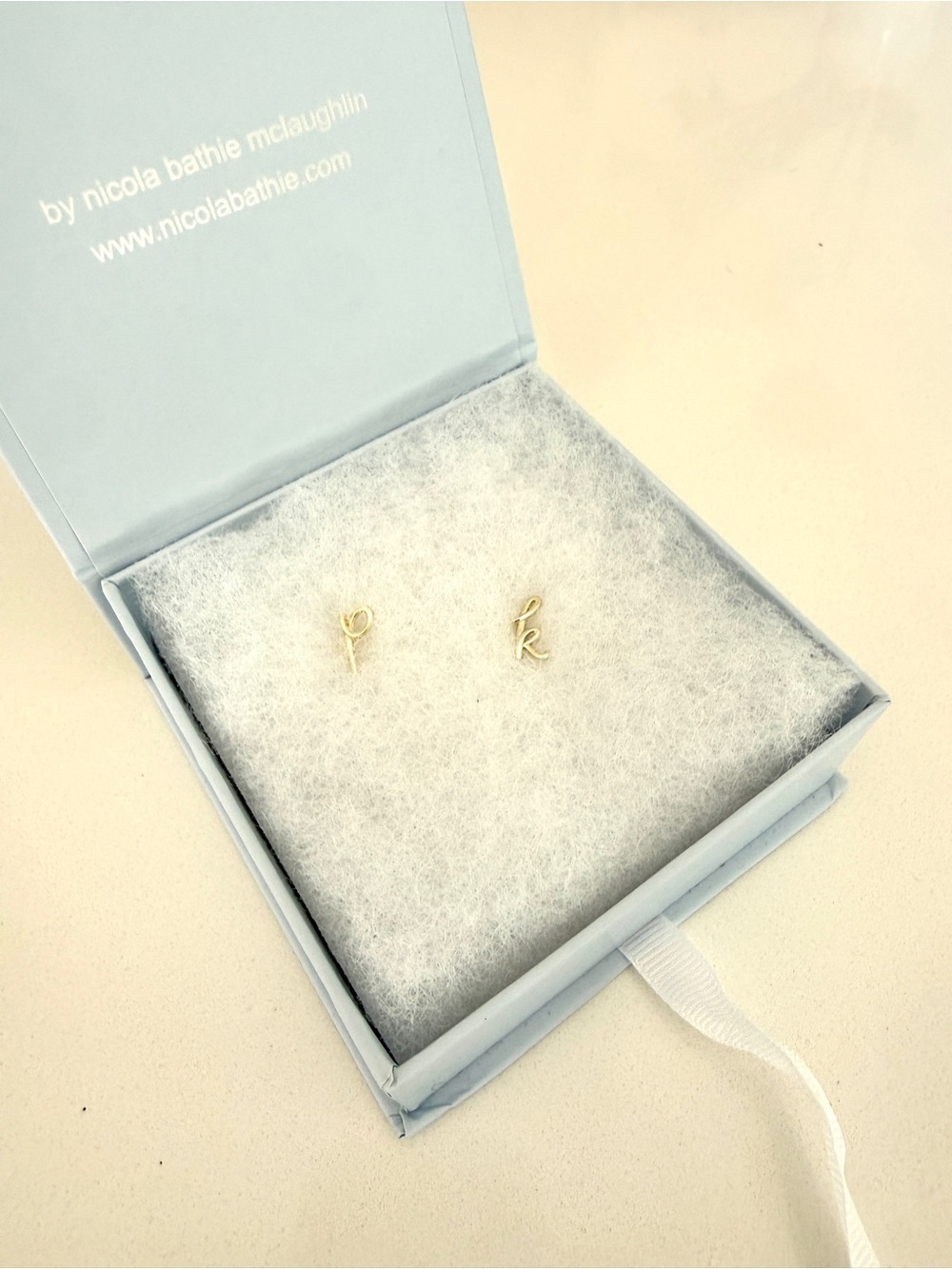 NEW! Nicola Bathie Initial Earrings Gold